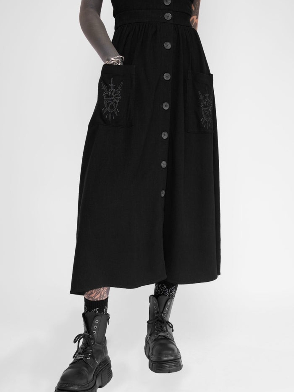 NWT MARY WYATT LONDON Kassandra Linen Button-Up Midi Skirt